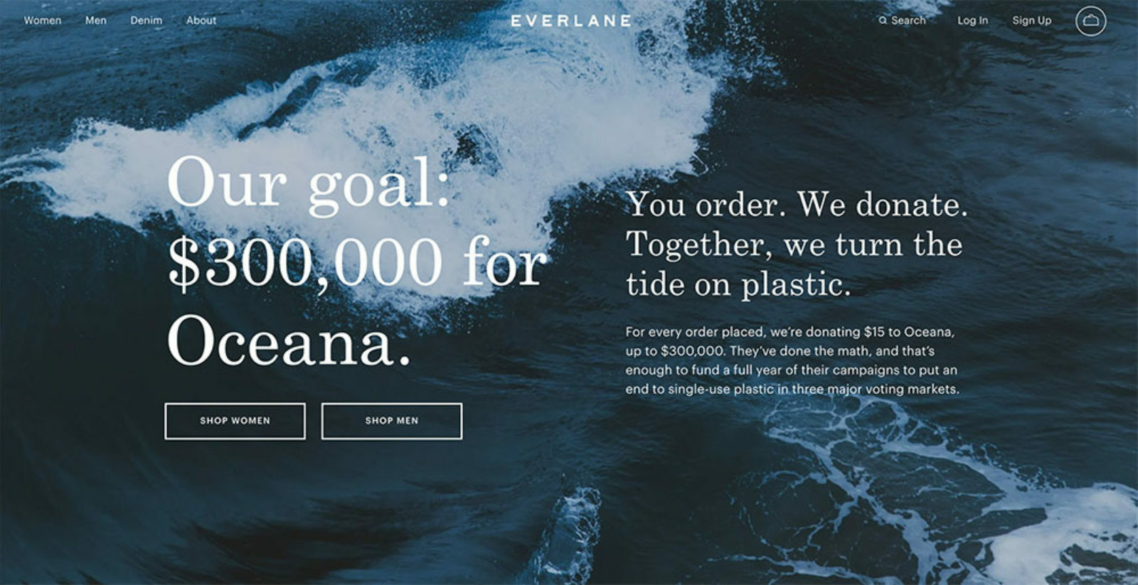 everlane promotional page