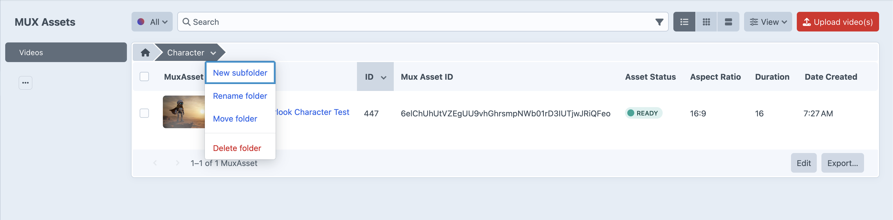 Mux Element Index
